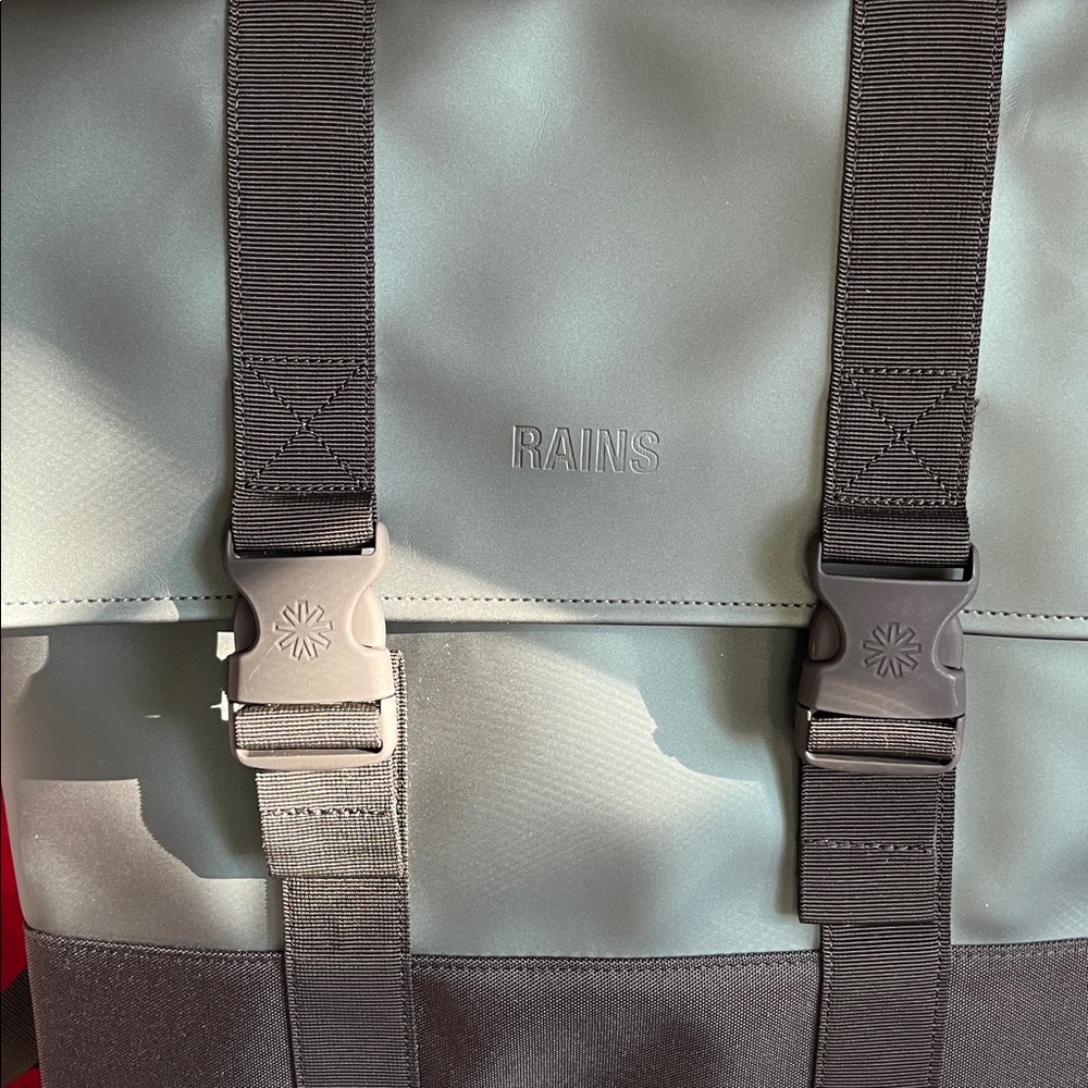 Rains Green and Black Backpack